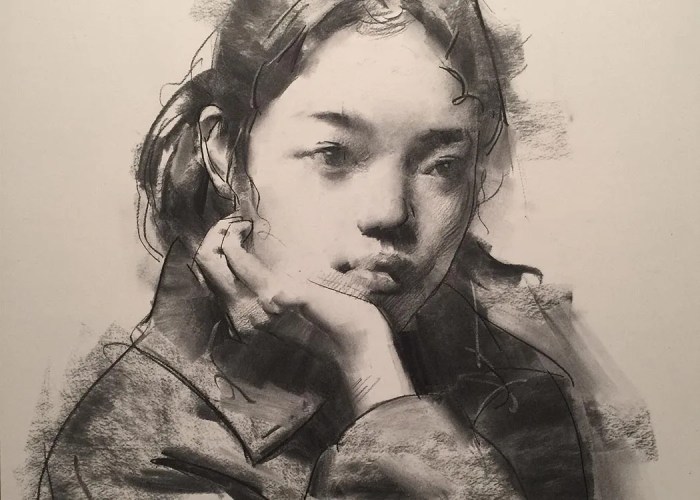 Artists prevent charcoal drawings from smudging by